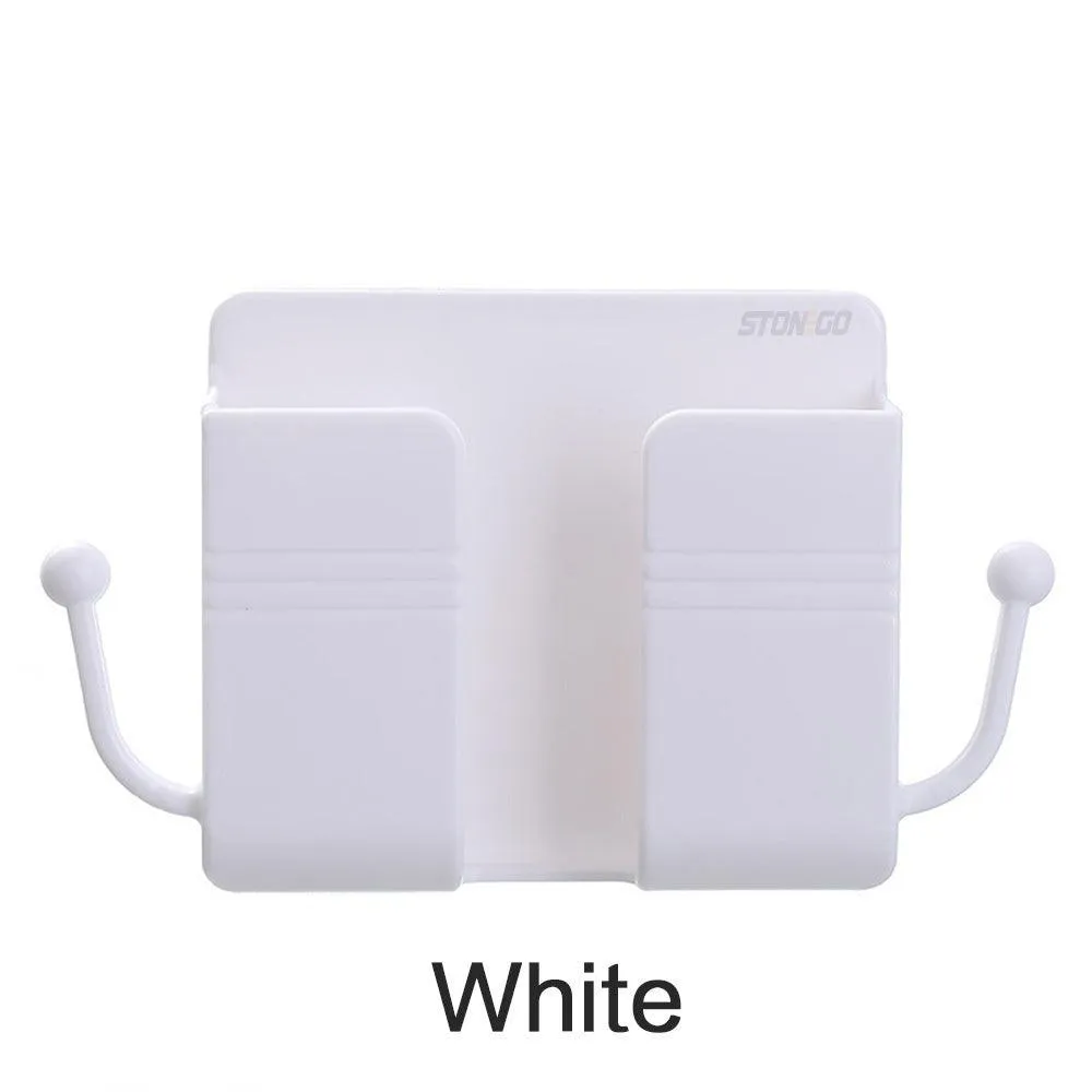 1PC/2PCS/4PCS Wall Mounted Storage Box Remote Control Organizer Case Mobile Phone Plug Charging Holder Rack Multifunction Stand For Home Stonego Home Accessories