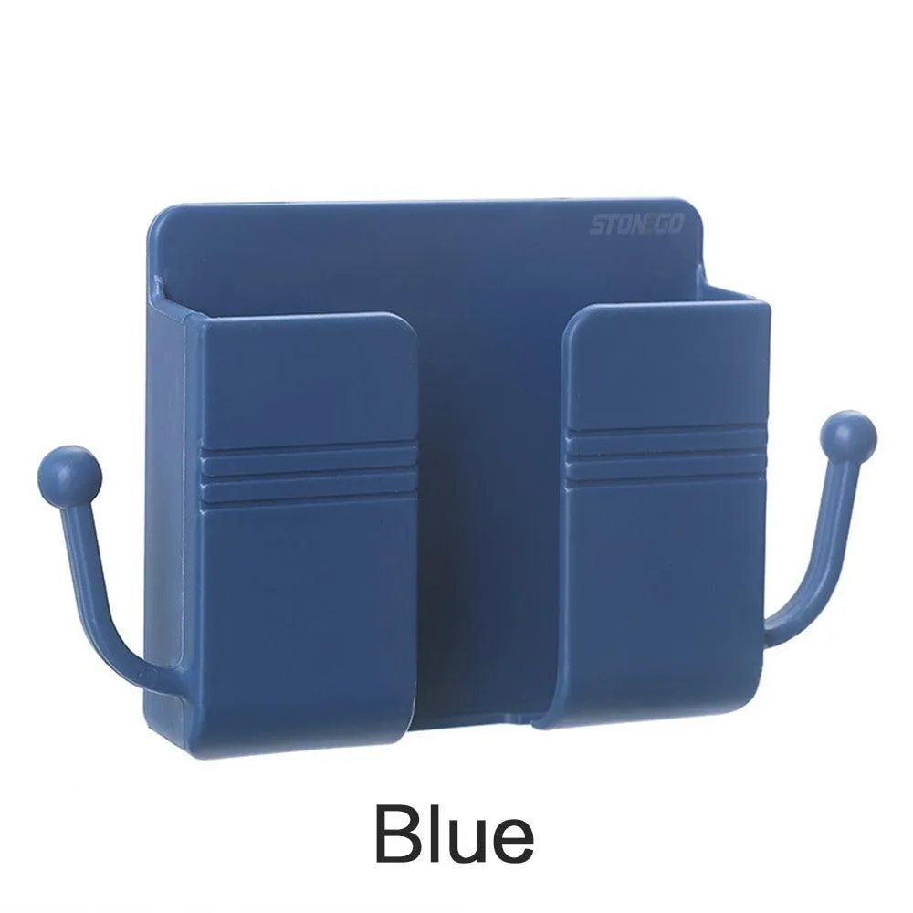 1PC/2PCS/4PCS Wall Mounted Storage Box Remote Control Organizer Case Mobile Phone Plug Charging Holder Rack Multifunction Stand For Home Stonego Home Accessories