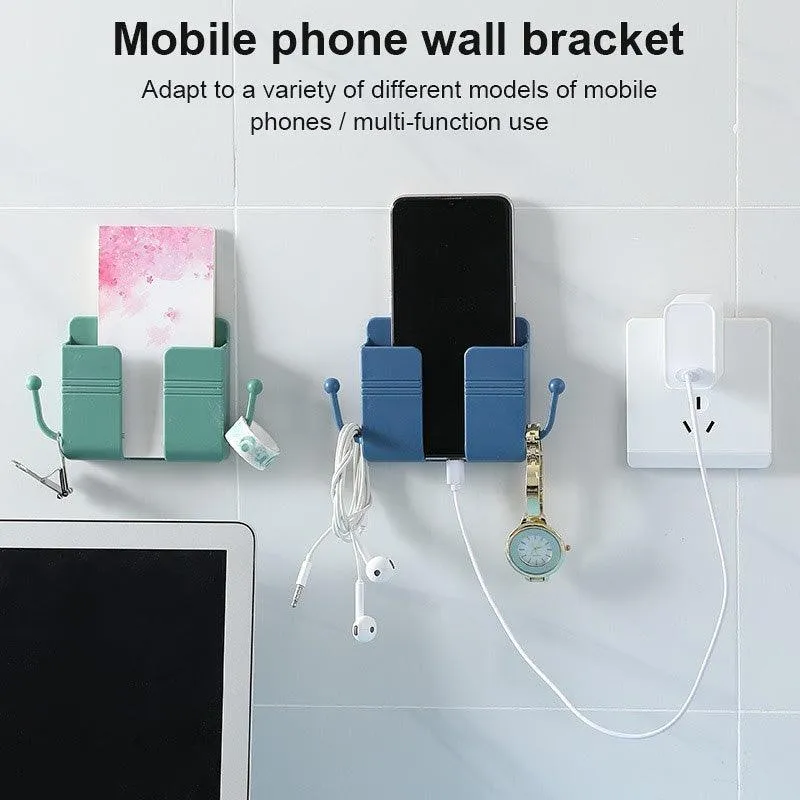 1PC/2PCS/4PCS Wall Mounted Storage Box Remote Control Organizer Case Mobile Phone Plug Charging Holder Rack Multifunction Stand For Home Stonego Home Accessories