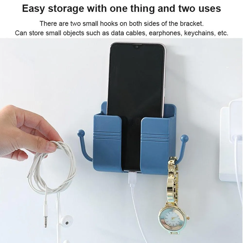 1PC/2PCS/4PCS Wall Mounted Storage Box Remote Control Organizer Case Mobile Phone Plug Charging Holder Rack Multifunction Stand For Home Stonego Home Accessories