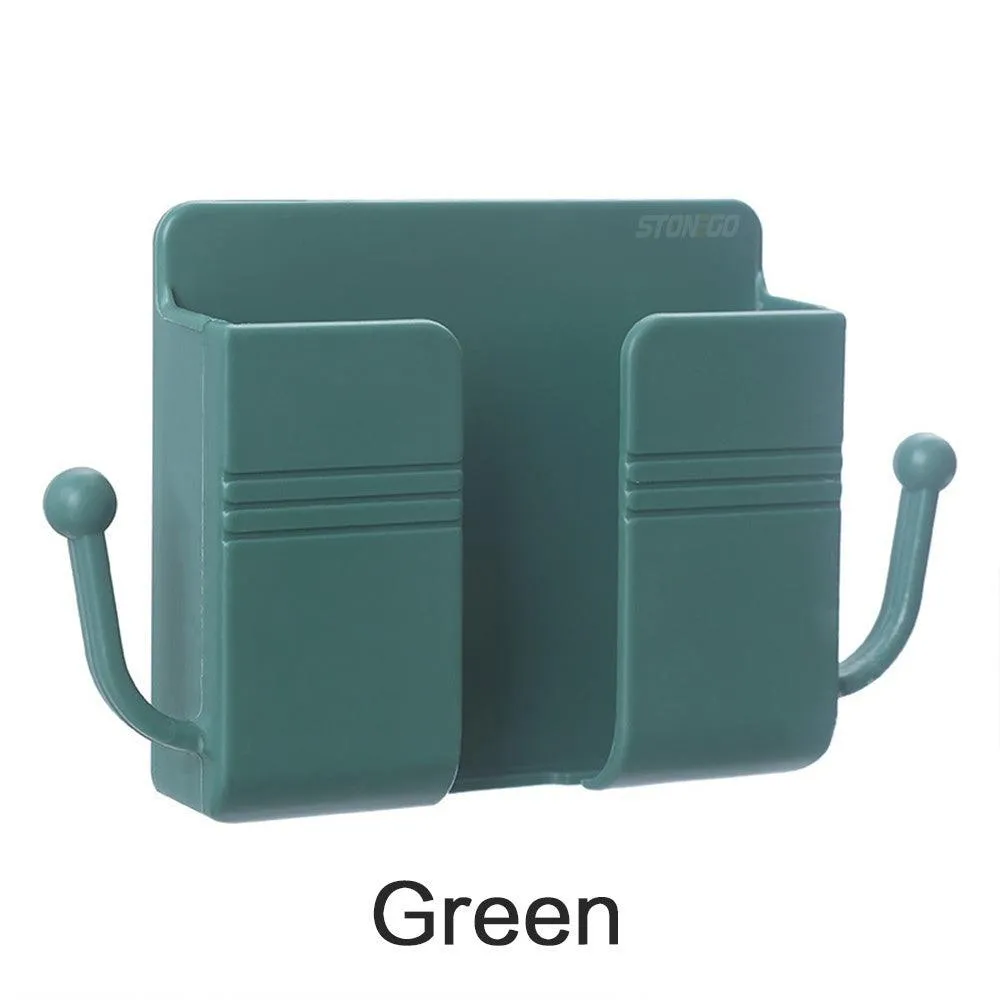 1PC/2PCS/4PCS Wall Mounted Storage Box Remote Control Organizer Case Mobile Phone Plug Charging Holder Rack Multifunction Stand For Home Stonego Home Accessories