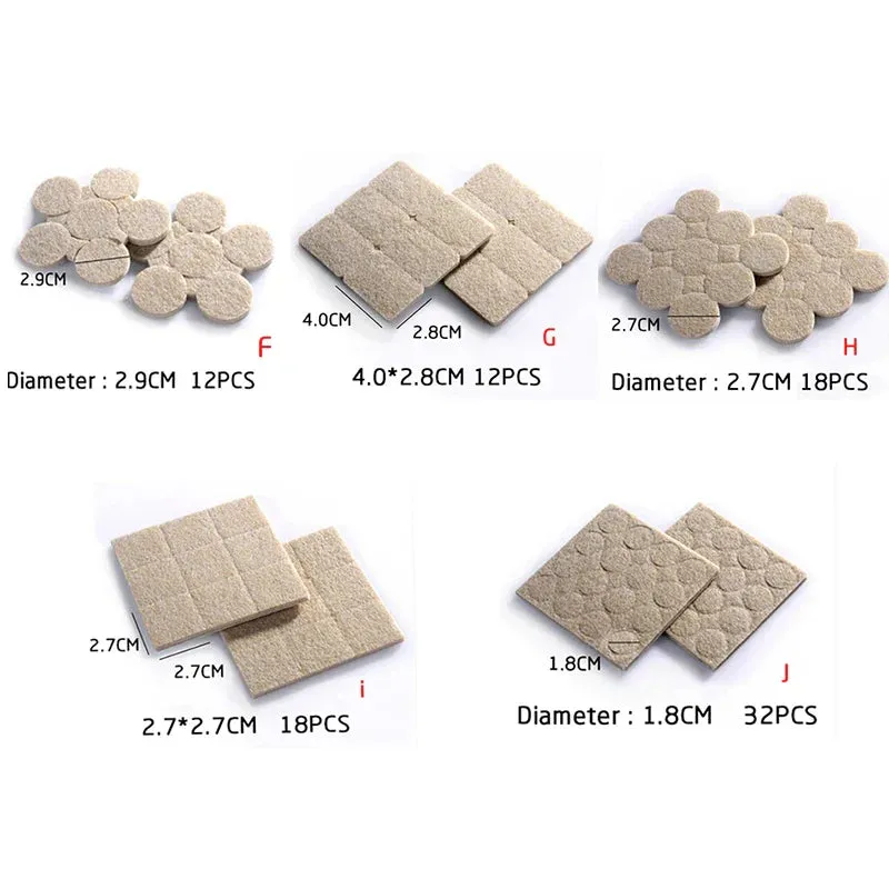 32 Piece Self Adhesive Furniture Leg Pads for Floor Protection