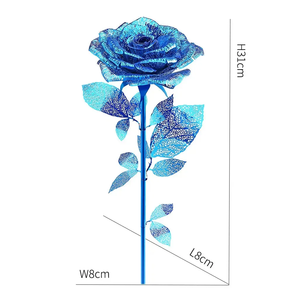 3d Metal Puzzle Diy Jigsaw Model Building Kits for Girlfriend and Wife Romantic Red Rose Crafts Birthday Gift
