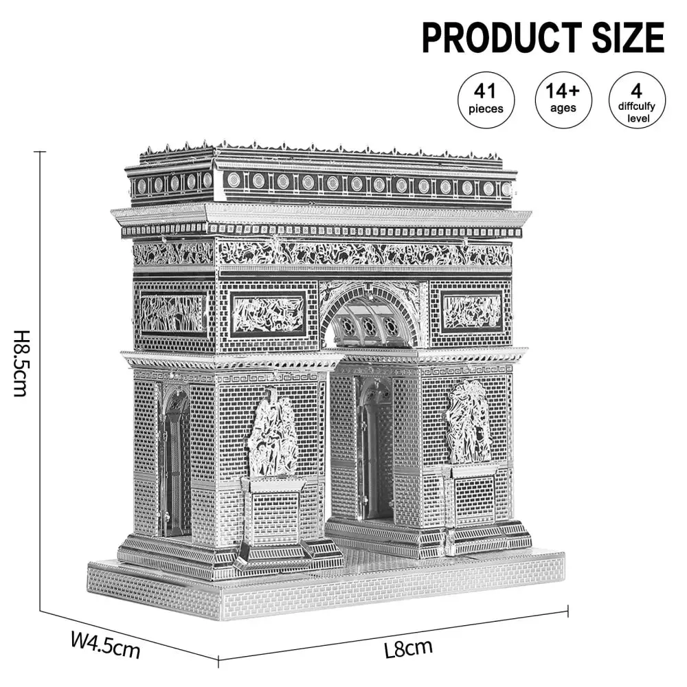 3d Metal Puzzle Model Building Kits-arc De Triom Diy Assemble Jigsaw Toy Christmas Birthday Gifts for Adults Kids