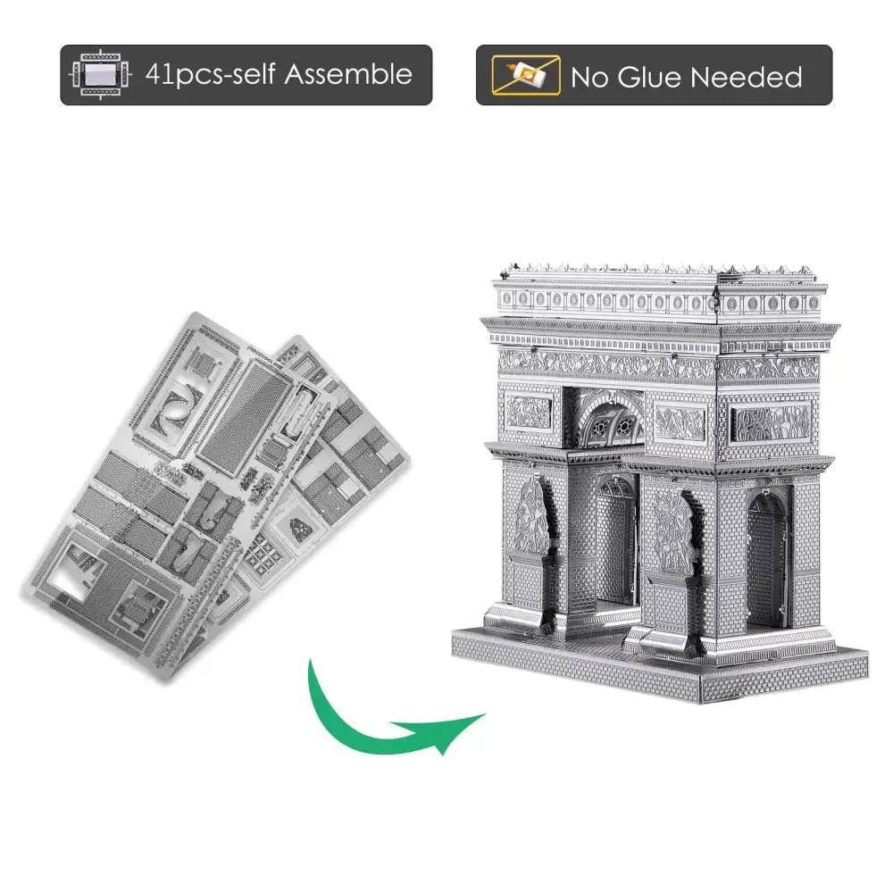 3d Metal Puzzle Model Building Kits-arc De Triom Diy Assemble Jigsaw Toy Christmas Birthday Gifts for Adults Kids