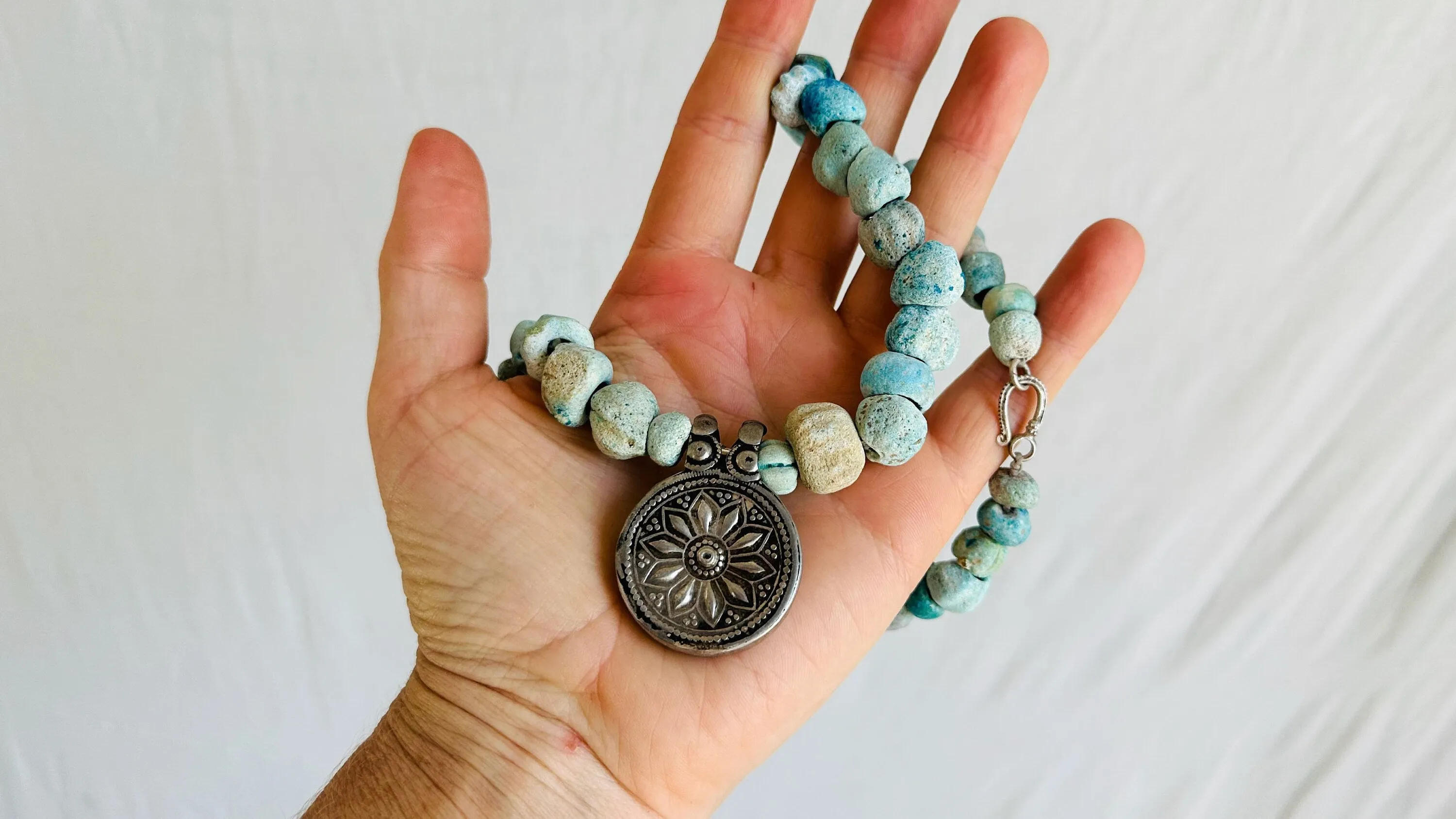 Ancient Roman Glass Necklace. Excavated, 0655