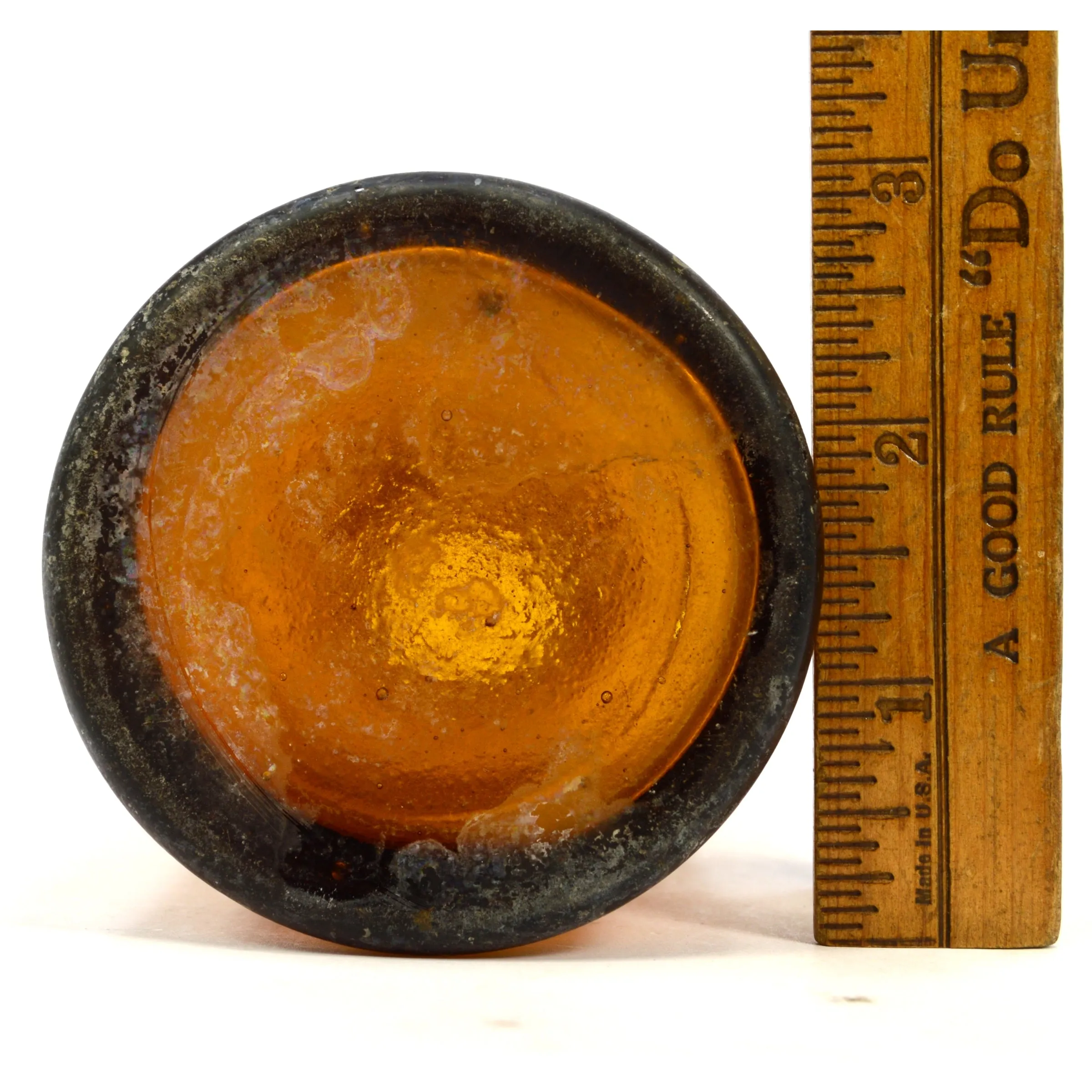 Antique BLOB BEER BOTTLE Yellow-Amber TIFFANY & ALLEN "GOLDEN LAGER" Dover, N.J.