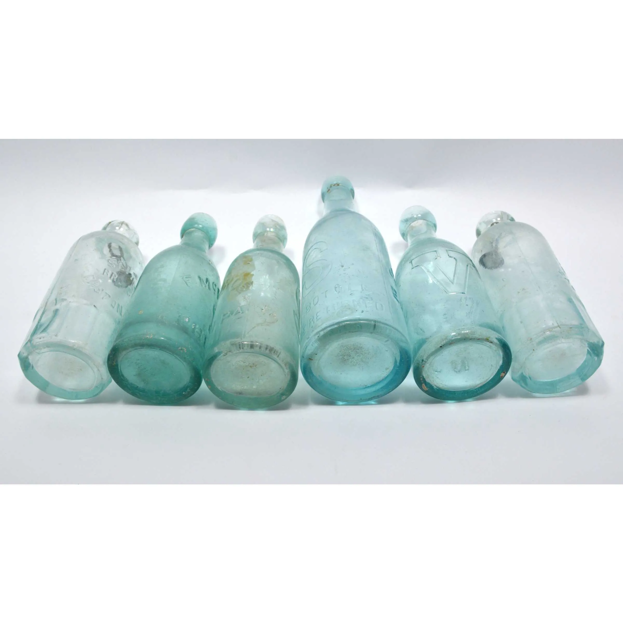 Antique BOTTLE LOT OF 10 SODA or BEER Seitz HUTCHINSON Blob-Tops NJ & PA BOTTLES