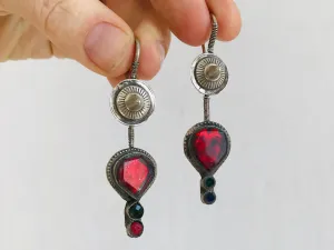 Antique Hazaragi Silver Earrings. Sterling Silver.