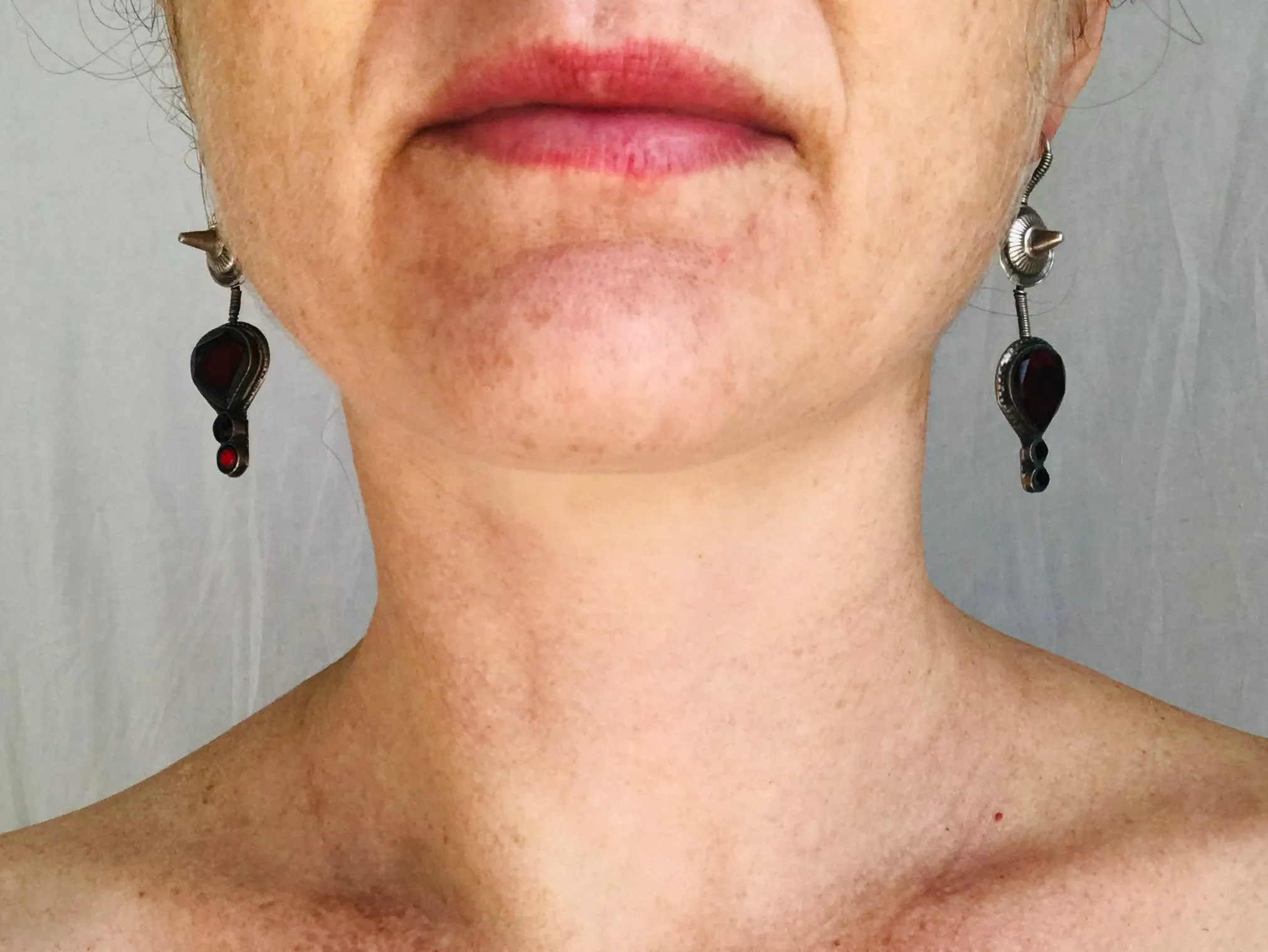 Antique Hazaragi Silver Earrings. Sterling Silver.