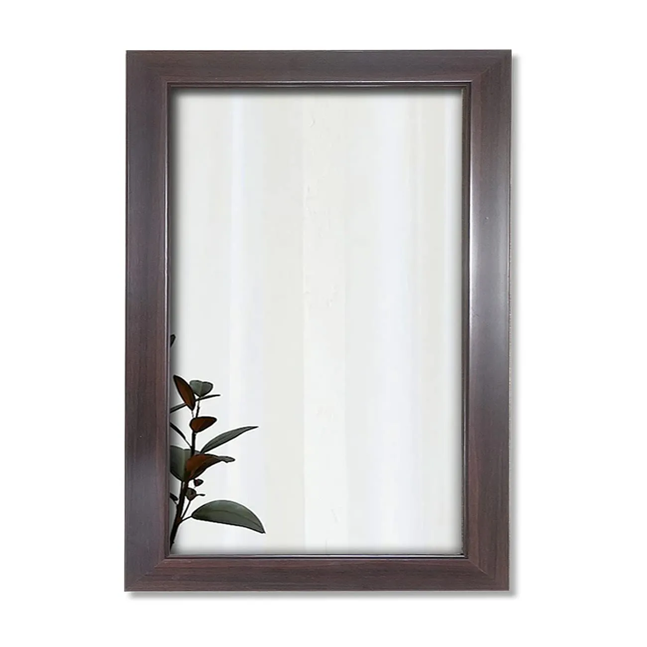 Art Street Plain Design Decorative Wall Mirror, Wall Mount Rectangular Makeup Mirror, Decorative Looking Glass with Frame for Home, Bathroom & Living Room (19.4x13.4 Inches, Coffee Brown)