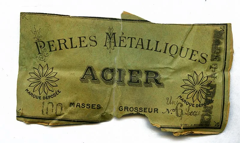 b17-108-Rare antique French steel microbeads, size 18 5 gr