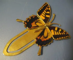 BUTTERFLY Metal Slip-On Book Mark BOOKMARK Insert MARKER Sign PAPER CLIP
