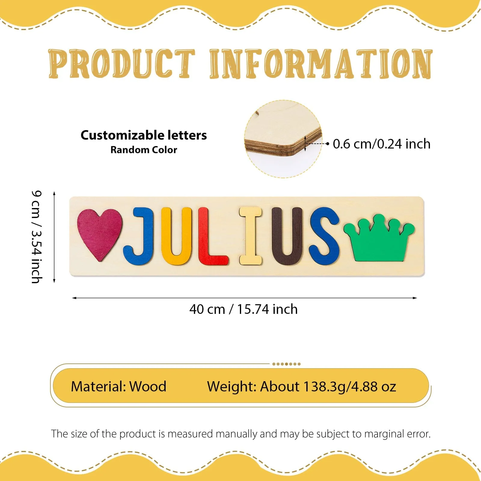 Custom Wooden Name Puzzle