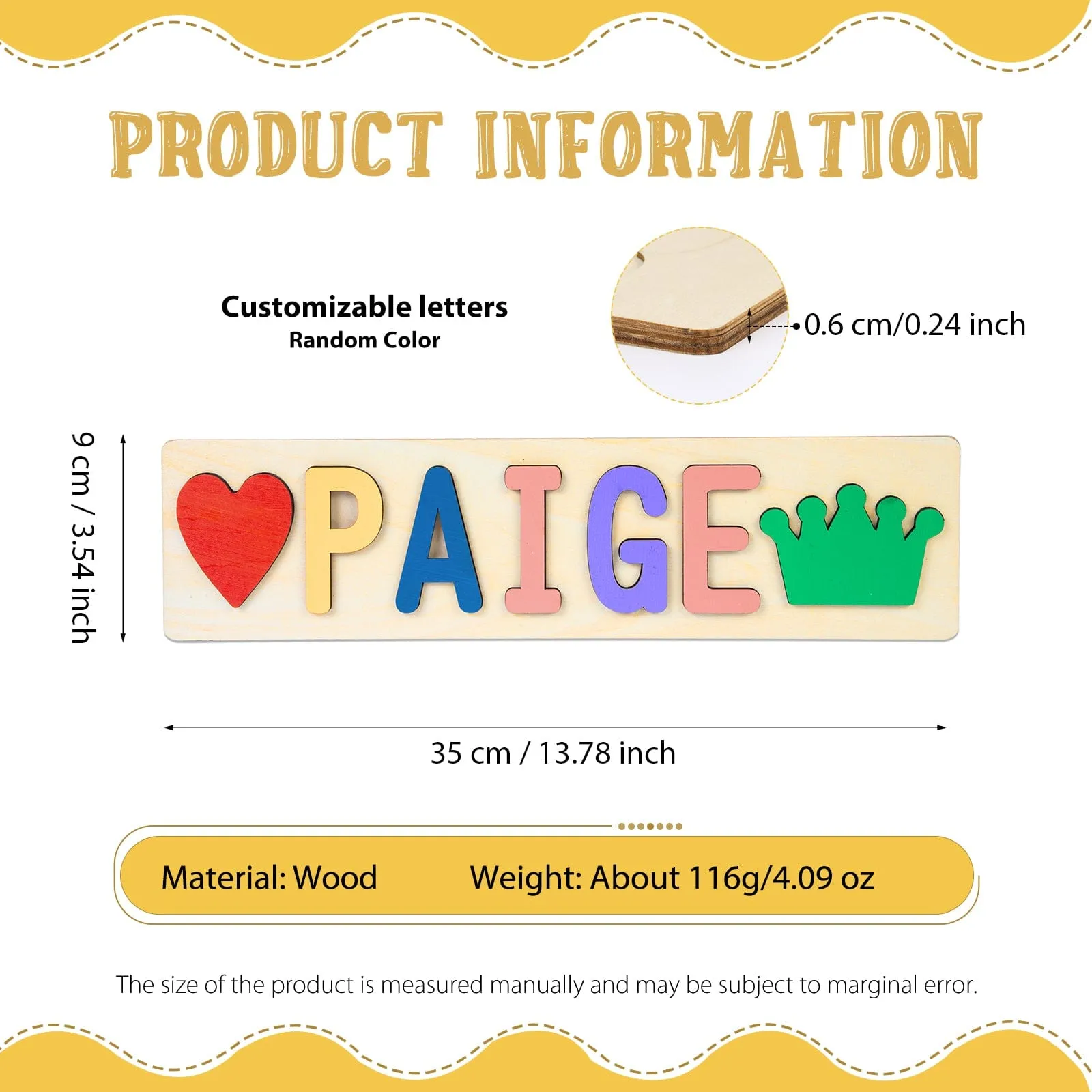 Custom Wooden Name Puzzle