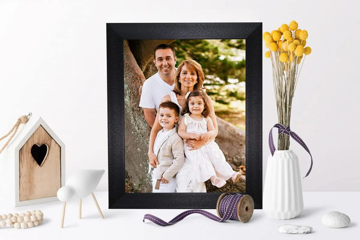 E-Art Wooden Photo Frames Dot Color Table Top/Wall Hanging Black 10x14 inch pack of 2