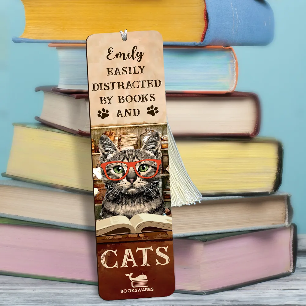 Easily Distracted By Cats And Books Book Lovers Gift CBM01