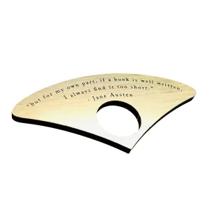 Jane Austen Quote Book Page Spreader in Brushed Gold