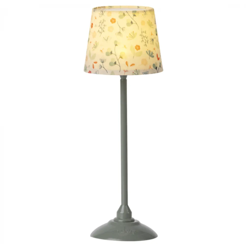Maileg Miniature Floor Lamp - Mint with Mint Lampshade