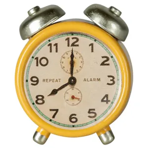 Maileg Toys Mouse Miniature Alarm Clock Yellow