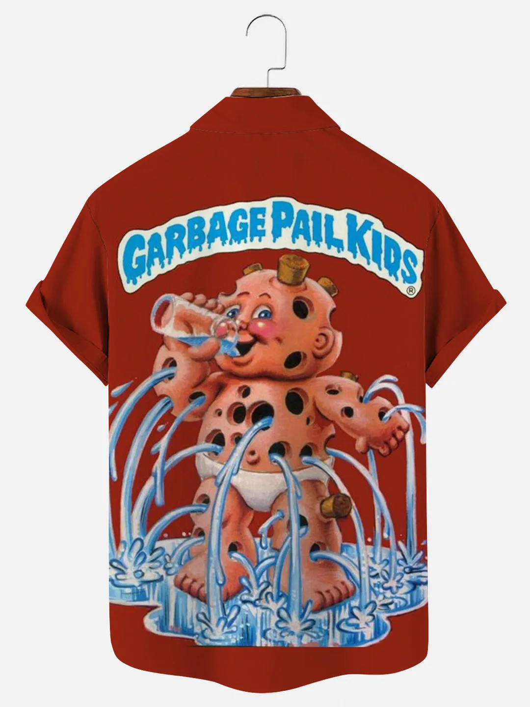 Men's Vintage Childhood Card Toys Printed Hawaiian Short Sleeve Shirt