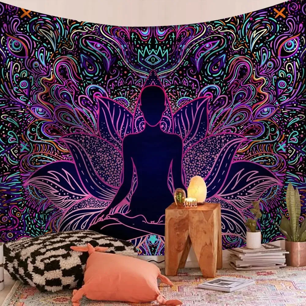 Peace Indian Mandala Tapestry Psychedelic Wall Hanging Boho Decor