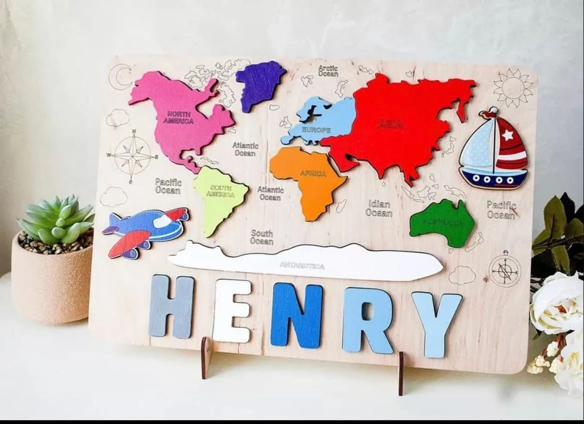 Wooden Name Puzzle - Personalized Name Puzzle Toy Gift